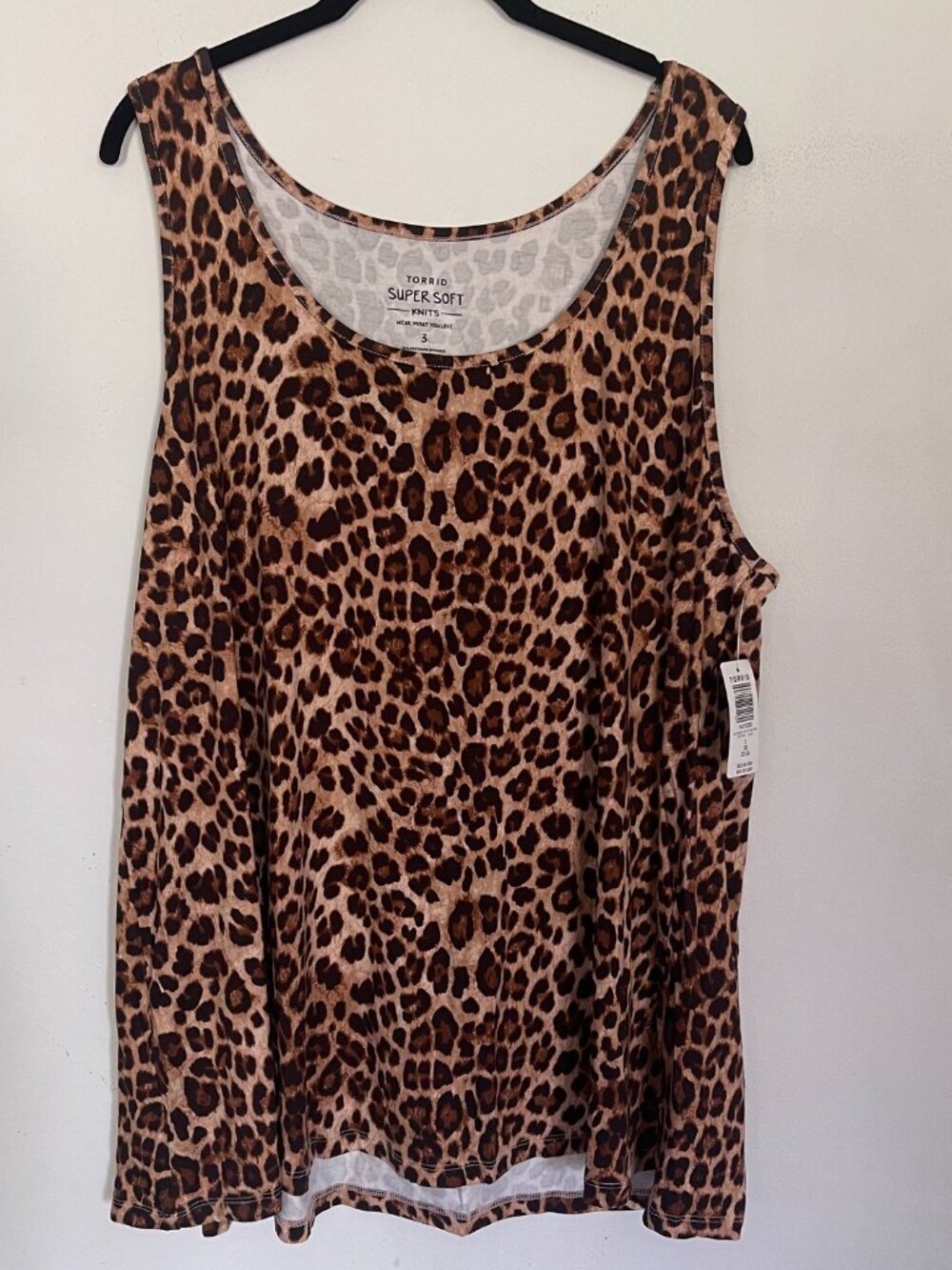 Torrid Women's 3X Super Soft Knit Leopard Swink Tank Top Flowy New A1